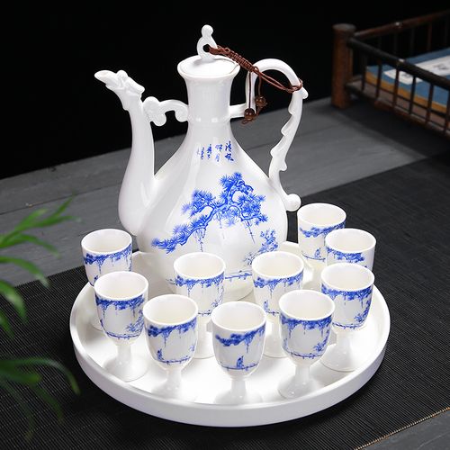 陶瓷酒具套装 青花瓷酒壶 中式烈酒杯酒盅